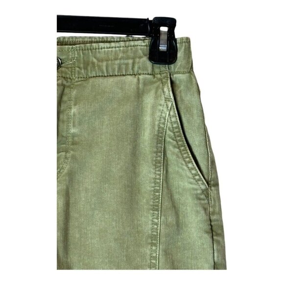 7‎ For All Mankind Jeans Women 25 Green Denim Elastic Waist Straight Leg Ankle - Picture 5 of 11